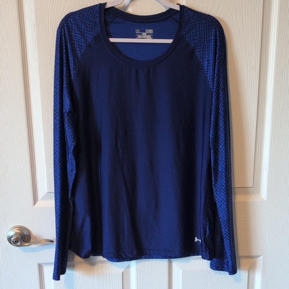 Under Armour Blue Fitted Long Sleeve T-Shirt